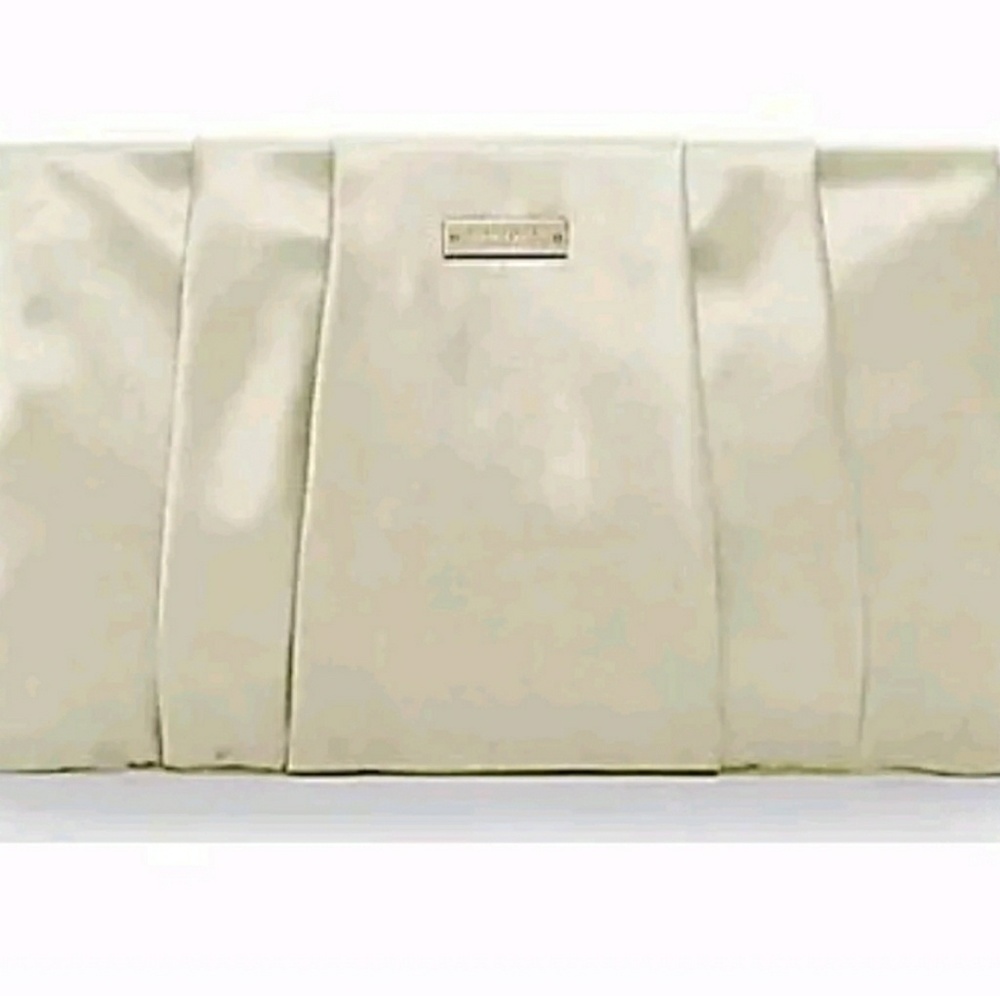NEW! KATE SPADE Cream White Satin Clutch Bag Purse